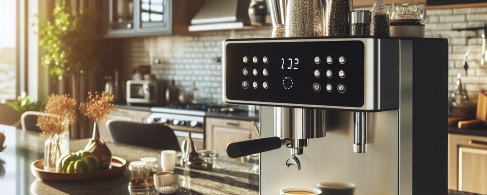 A modern home coffee machine in a London kitchen